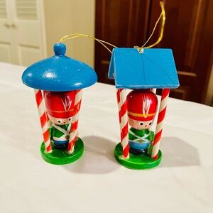 Toy Soldier Christmas Ornament Set - Up Red and Blue